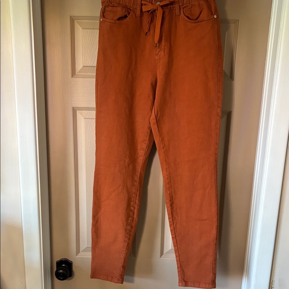Judy Blue Burnt Orange Drawstring Jeans
